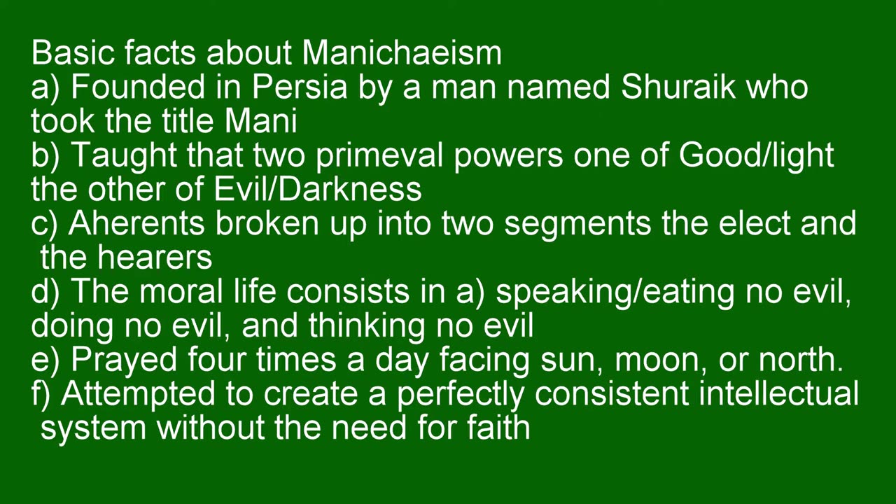 Eresie paleocristiane:il Manicheismo DOCUMENTARIO la religione eretica pagana gnostica dualista politeista degli ebrei e dei massoni.il manichesimo afferma che Mani oltre a essersi dichiarato il paraclito detto da Gesù dice che era la reincarnazione di