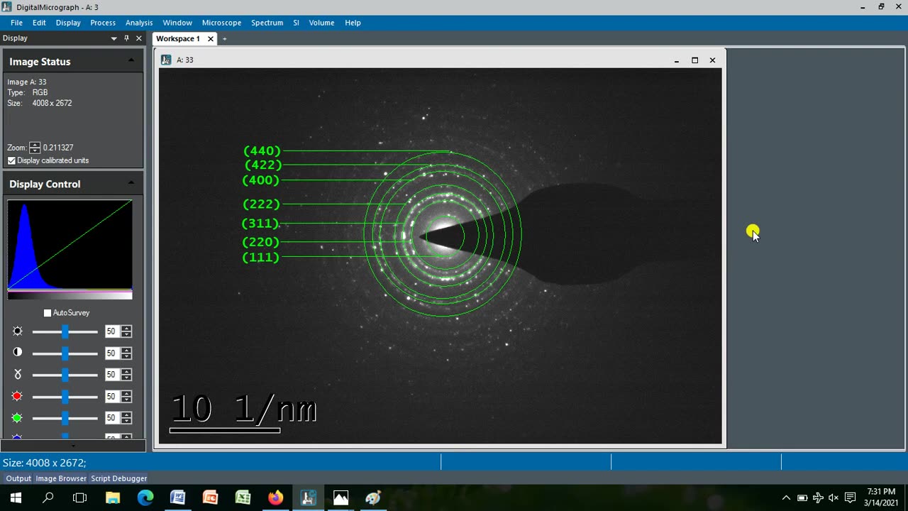 Part II How to Indexing of SAED Pattern using Gatan Digital Micrograph Software and Paint