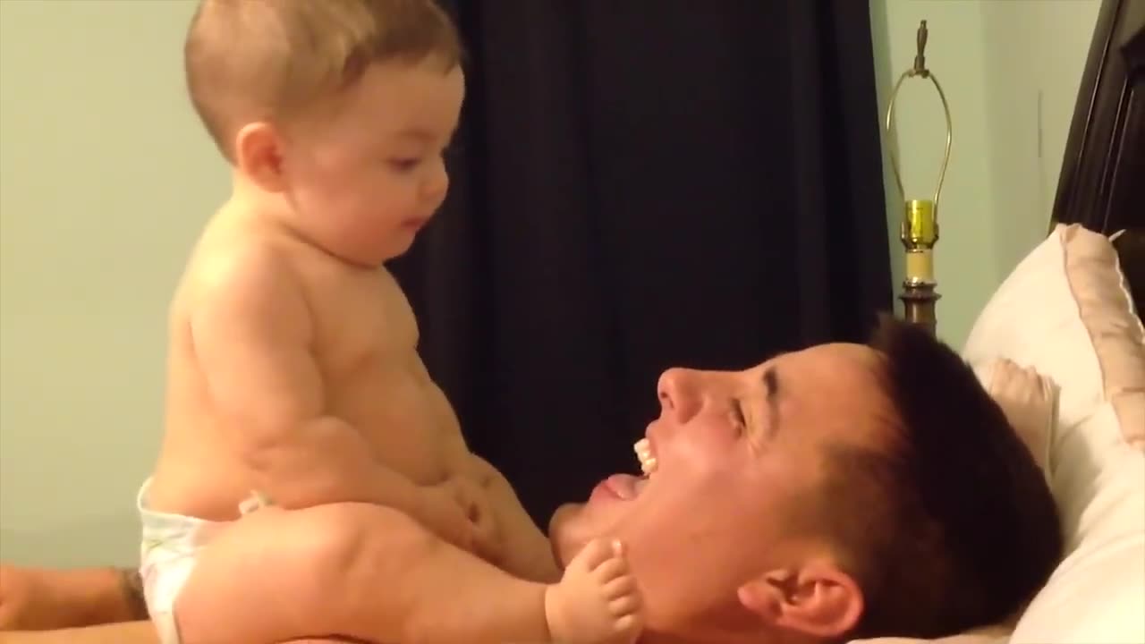 Fun moment with daddy | Cute baby videos