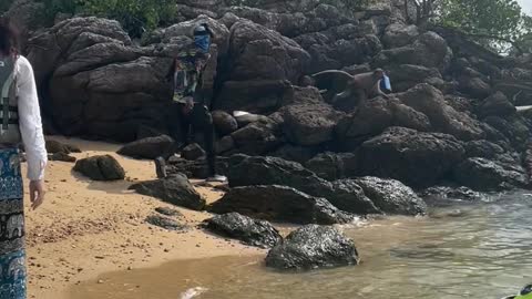 Monkey Steals Tourist's Phone in Thailand