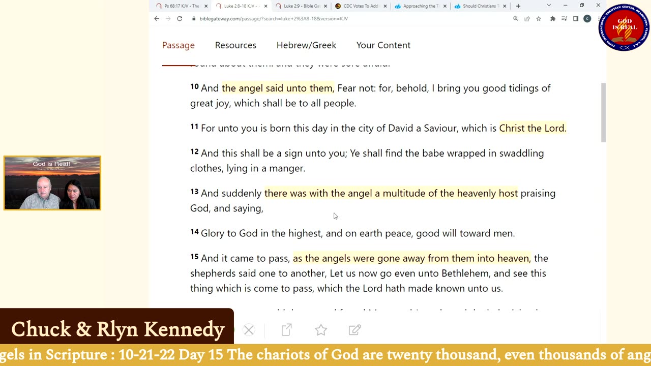 God is Real: 10-21-22 The Appearances of Angels Day15 - Pastor Chuck Kennedy