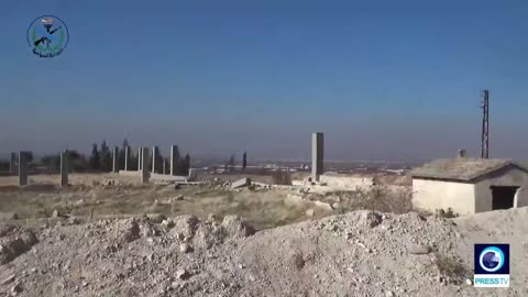 The preparation of artillery by the Syrian army before entering the outskirts of Hama