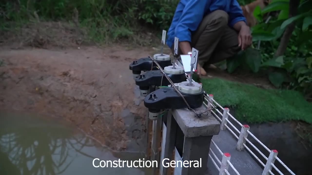 Mini Dam Construction With Six Gates Water Discharge