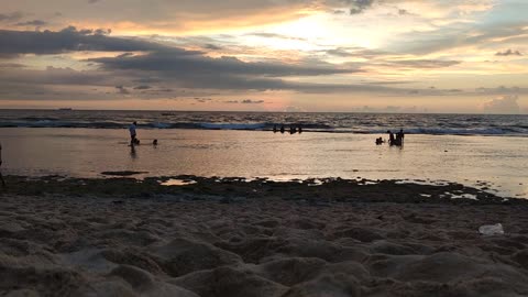 Timelapse of sunset on the beach