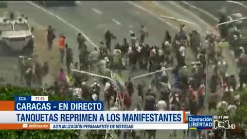 Caracas, Venezuela I carri armati della polizia ...