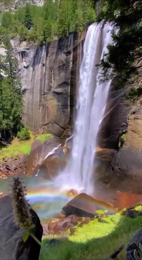 Magnificent waterfall in Yosemite National Park, USA #naturalbeauty