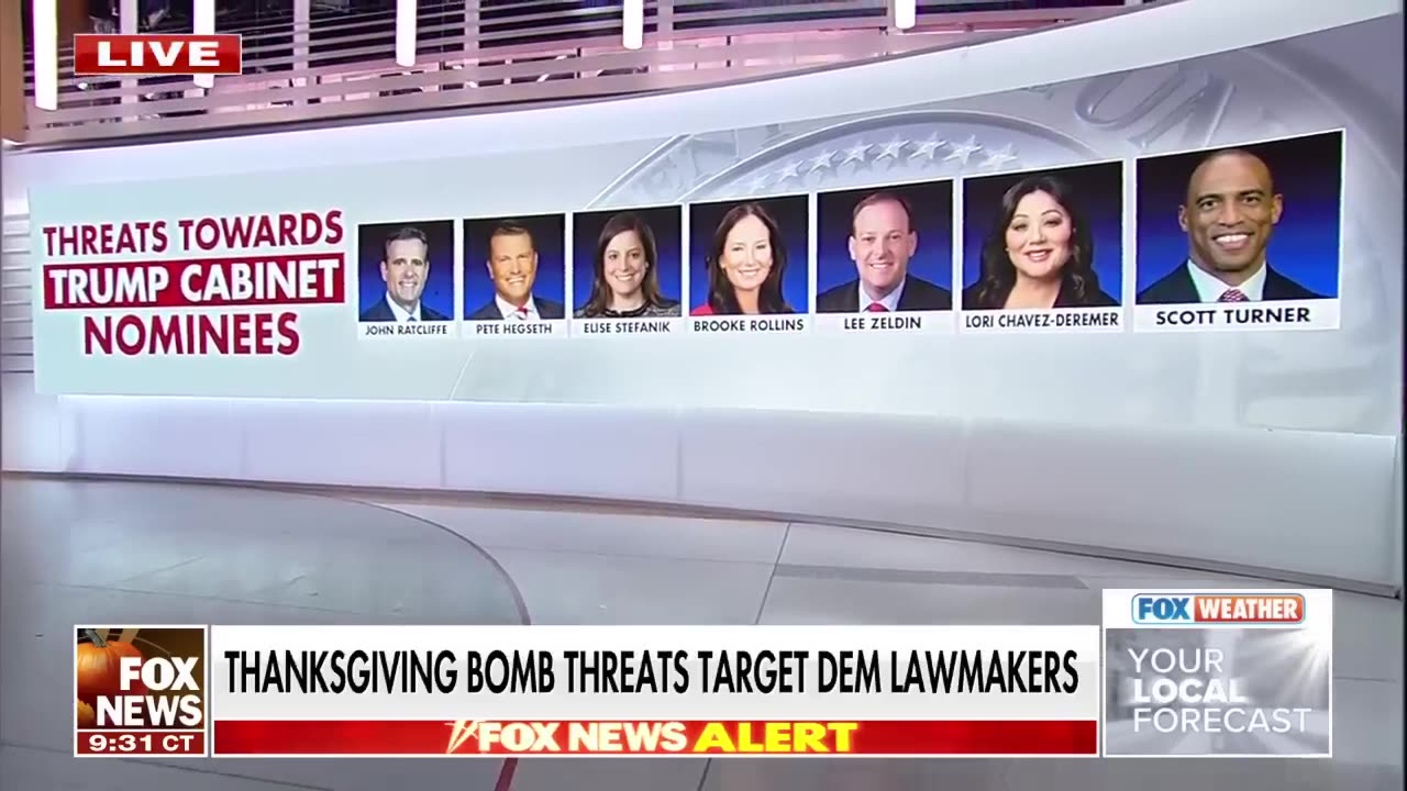 Thanksgiving bomb threats target Democrat lawmakers