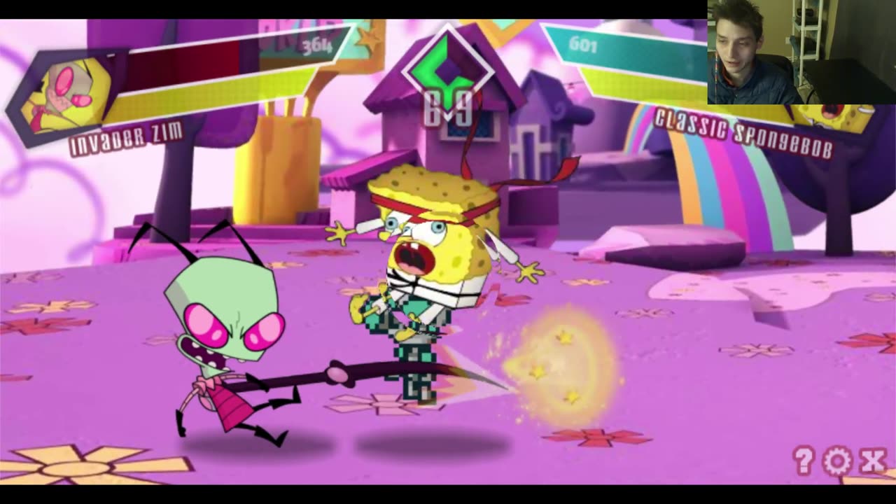 SpongeBob SquarePants VS Invader Zim The Alien In A Nickelodeon Super Brawl Showdown! Battle