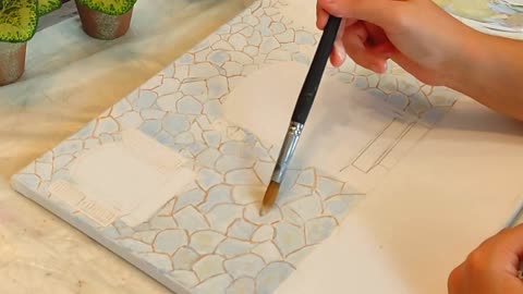 How to Draw and Paint a stone wall in 60 Seconds!