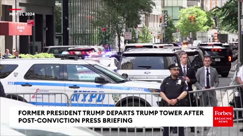 Trump Waves Upon Departure From Trump Tower After Post-Conviction Press Briefing