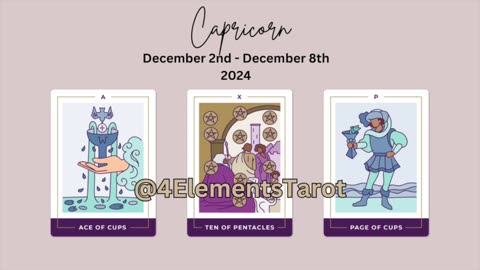 Capricorn: Emotional Renewal, Abundance & Creative Potential - Dec 2nd 8th Tarot Reading