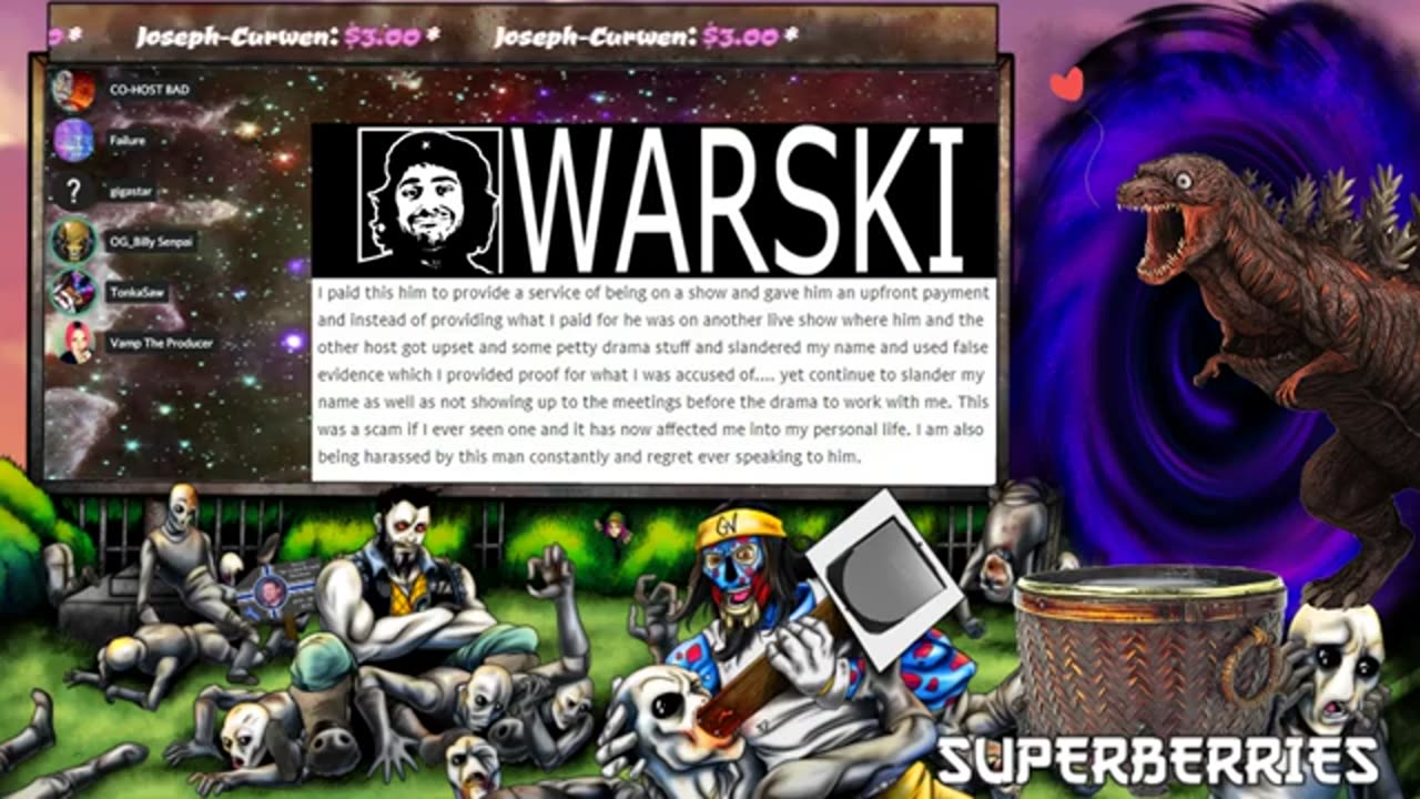 2019-01-22 - SUPERBERRY SATURDAY - ANDY WARSKI STEALS AND ADMITS HE NEVER PAID FAILURE