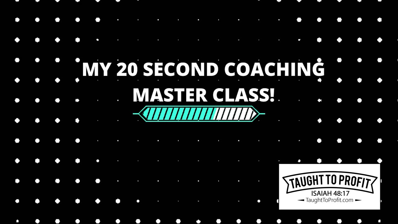 My 20 Second Law Of Attraction Coaching Master Class!