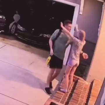 The woman greeting her husband at the door every evening after work...