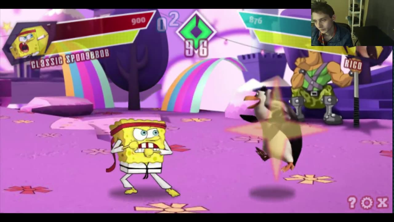 Nickelodeon Super Brawl Showdown! Battle #4 - SpongeBob SquarePants VS Rico The Penguin