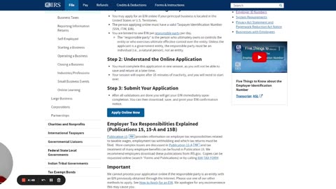 Apply for an Employer Identification Number (EIN) Online