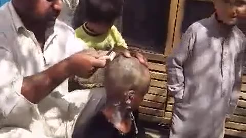 My village hair cutting video