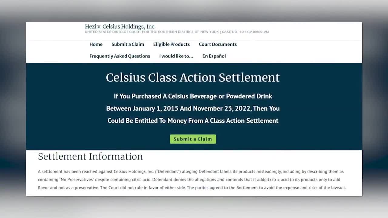 Celsius Energy Drink company settles class action lawsuit