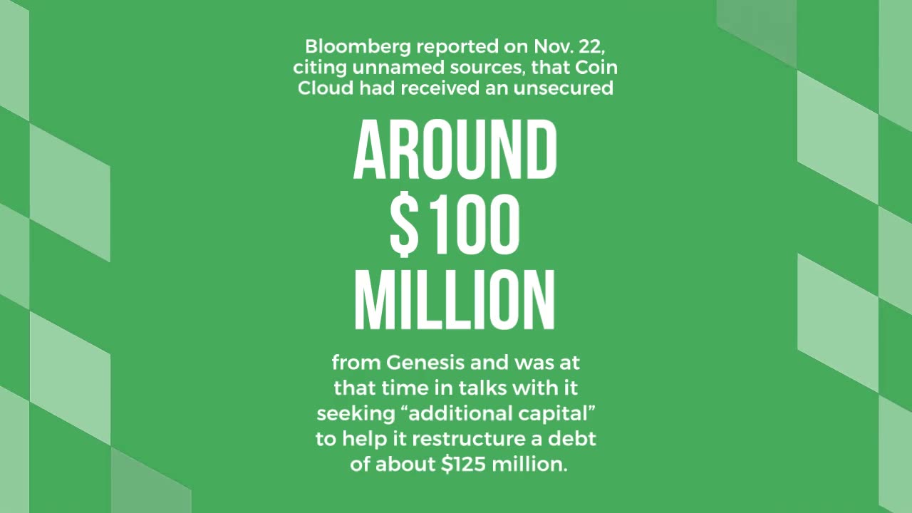 Coin Cloud crypto ATM operator files for bankruptcy, owes over $100M to Genesis