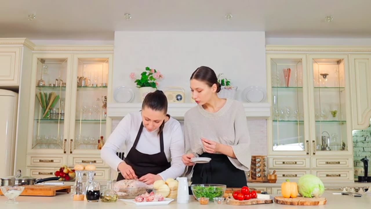 Preparing a chicken for roasting