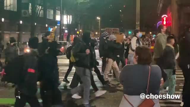 Antifa Protest In Seattle, Washington