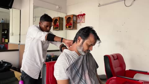 Head Massage in Salon after a very Long time _ Indian Massage