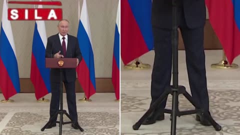 Vladimir Putin's leg twitches out of control in bizarre speech