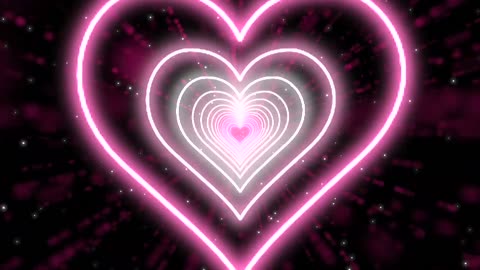 232. Heart Tunnel💖Heart Background Neon Heart Background Video Wallpaper Heart