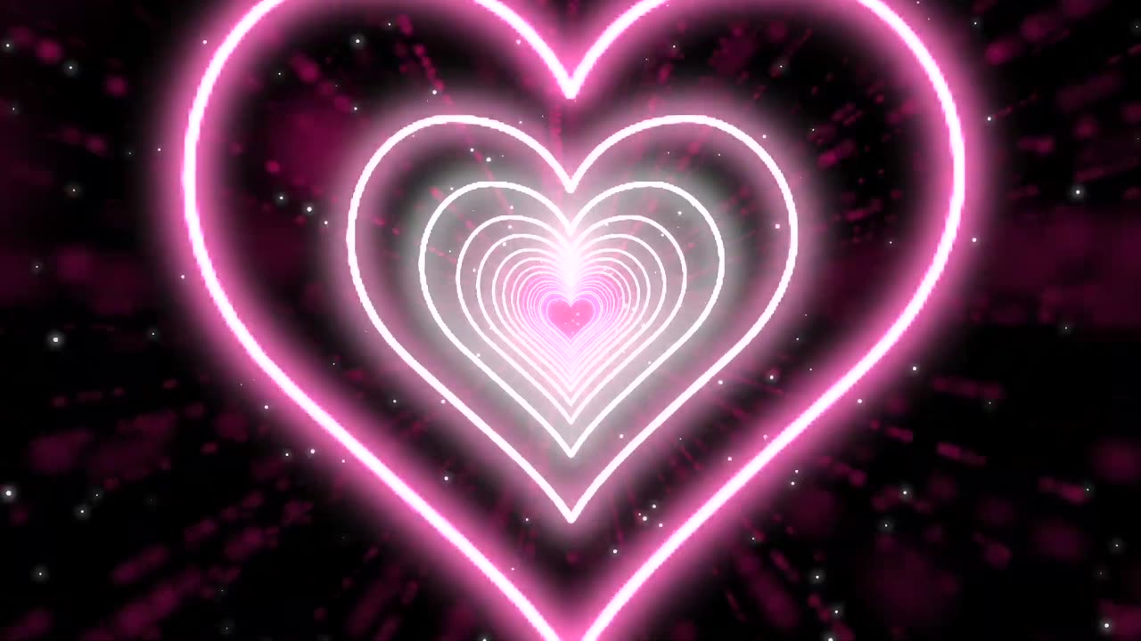 232. Heart Tunnel💖Heart Background Neon Heart Background Video Wallpaper Heart
