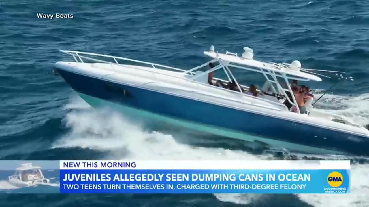 Charges after group of boaters are caught dumping garbage cans in ocean