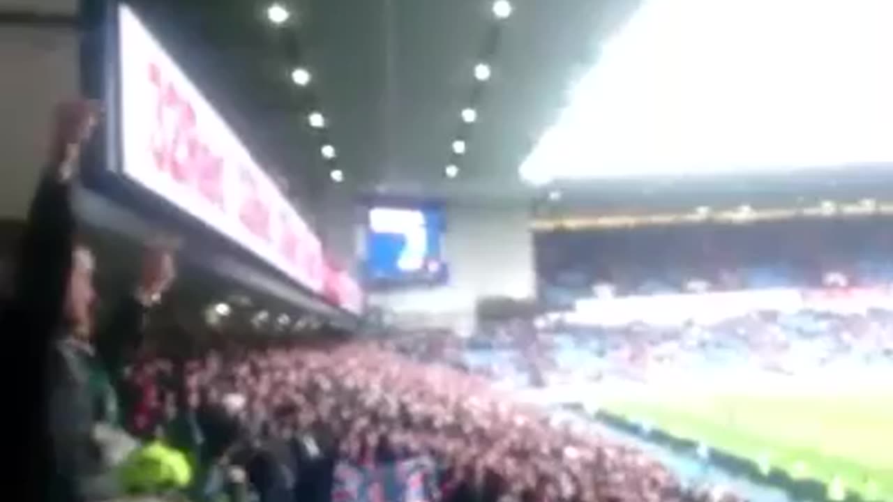 700 Celtic Fans Celebrate Full Time Whistle at Ibrox | Rangers 1 - 2 Celtic