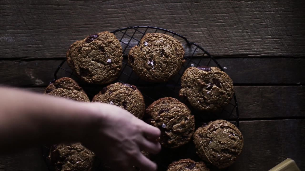 Flourless Chocolate Chip Cookie Ice Cream Sandwiches