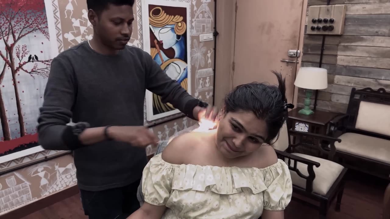 Intense Mustard Oil Tok-Sen Shoulder and Head Massage _ Indian Massage