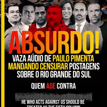 Vaza áudio de Paulo Pimenta mandando censurar postagens sobre o RS!