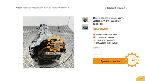 AEPSPIECES.COM - Boite de vitesses auto AUDI 2.7 TDI quattro 6HP-19