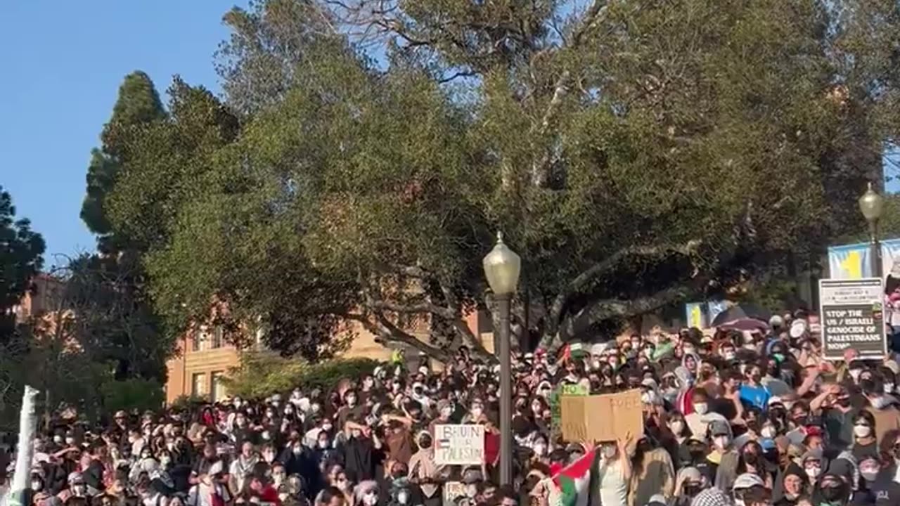 Protesters at UCLA: "Colonizers we don't need them, what we want is total freedom"