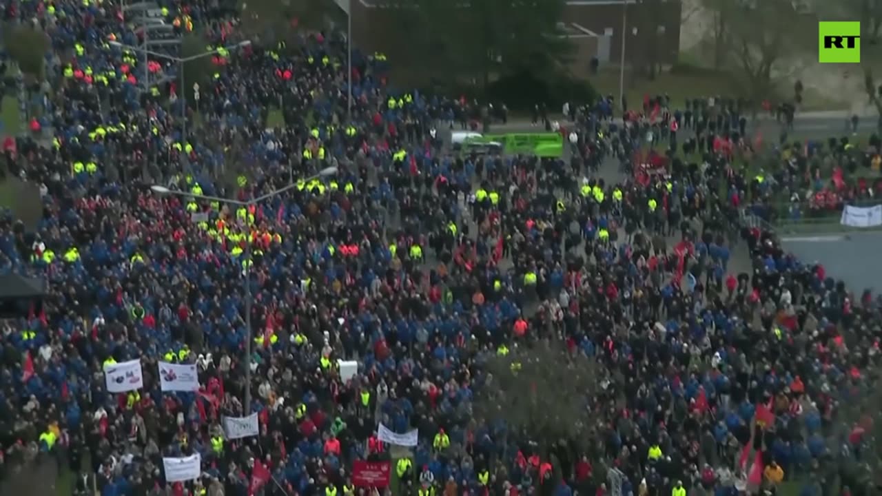 Volkswagen workers back home are striking over pay cuts and plant closures