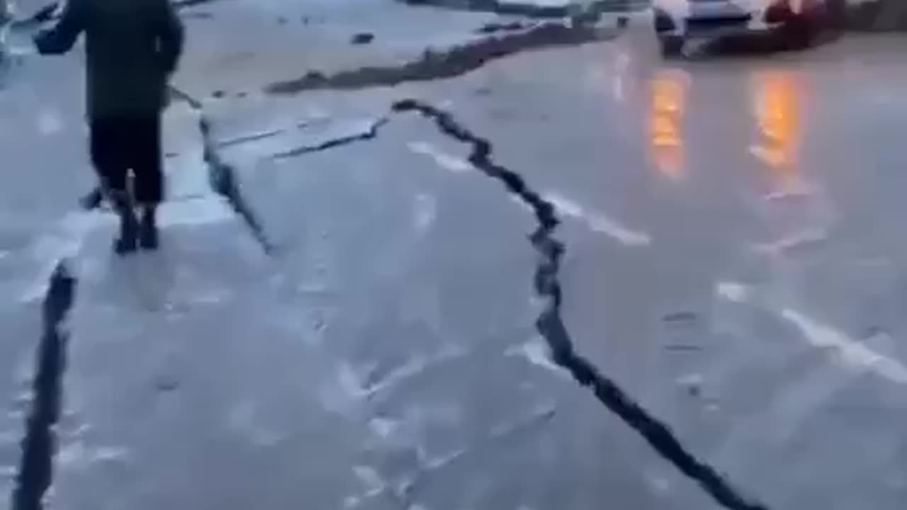 Highway in Turkey Split Down the Middle