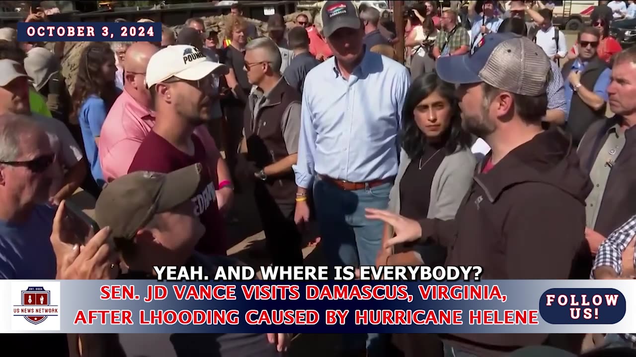 🚨VIRAL🚨 JD Vance Meets 'Fellow Hillbillies' in Virginia Town Affected by Hurricane Helene