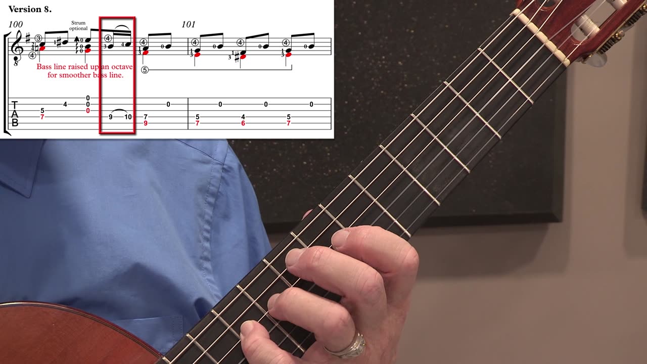 Technique Left-Hand, Part II (slow section). Video 62: m100-103, Version #8
