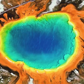 Magnificent Colors of Grand Prismatic Spring over Wyoming, USA #naturalbeauty