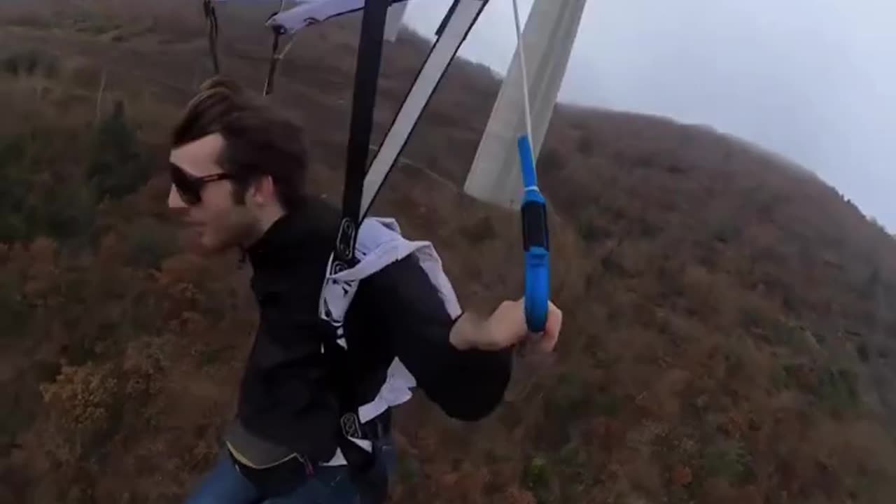 This guy jumped off a bridge and only lost his hat!