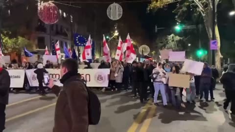 🇬🇪 Student march underway in Tbilisi, special forces and water cannons again on