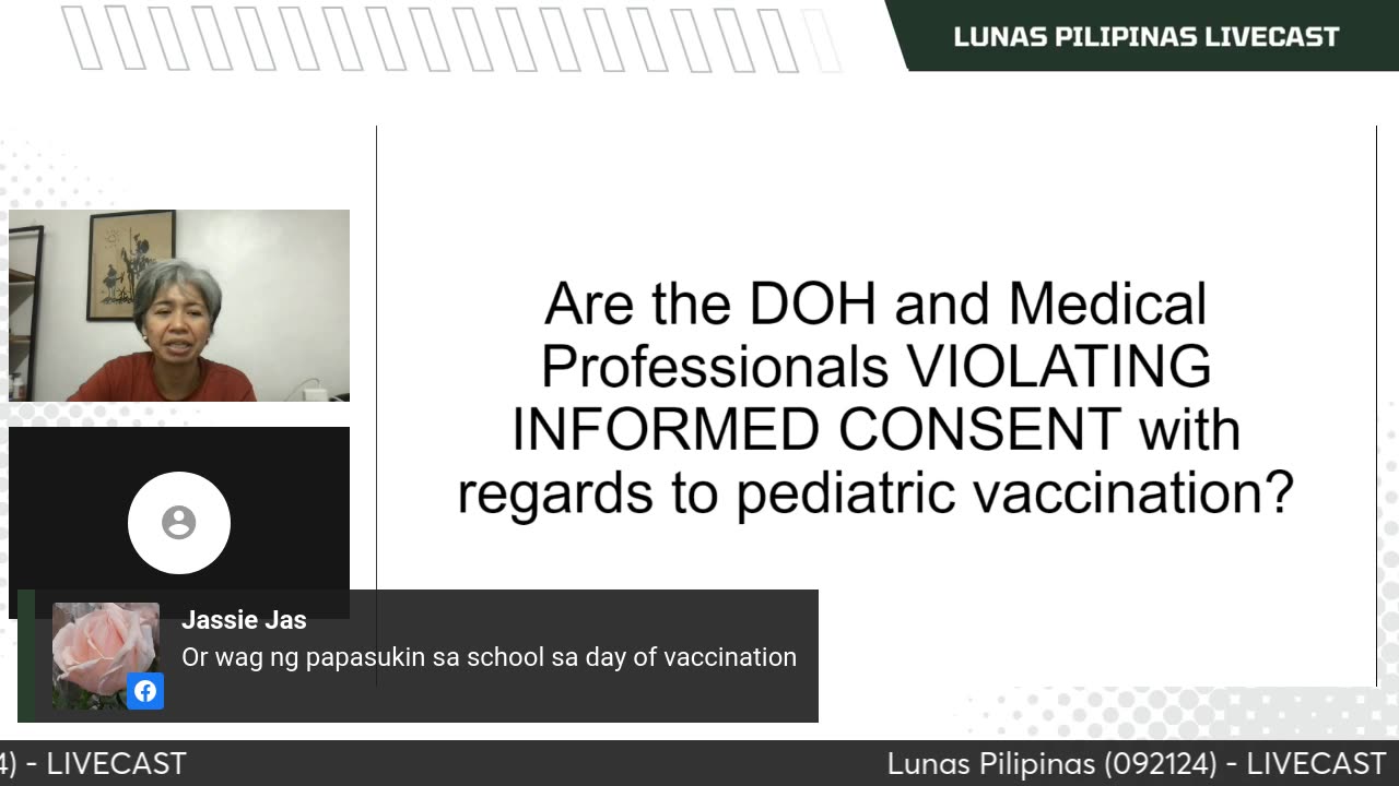 Are the DOH and Medical Professionals VIOLATING INFORMED CONSENT with regards to pediatric vaccination? | Lunas Pilipinas - 092124