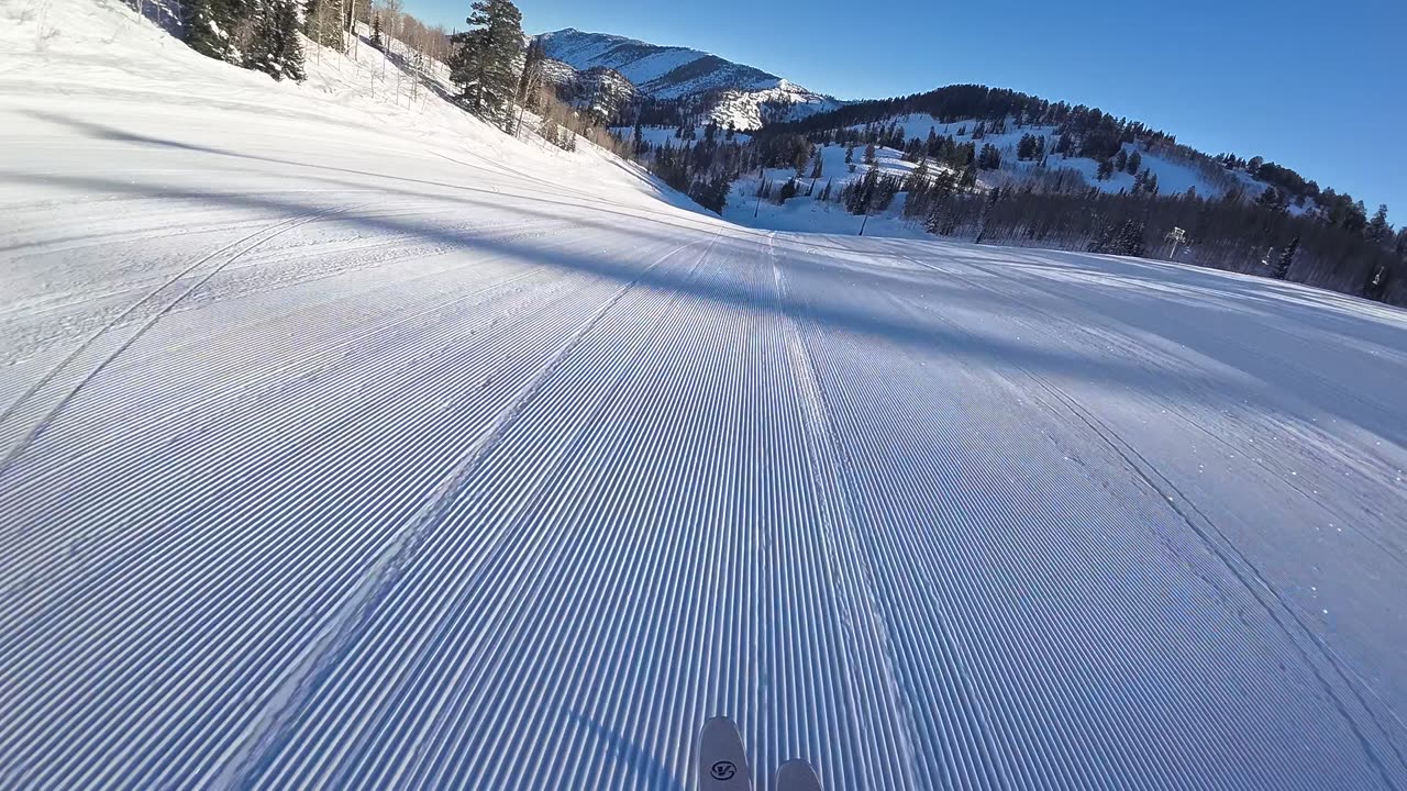 Feb 2nd groomer day 1st run White Pine