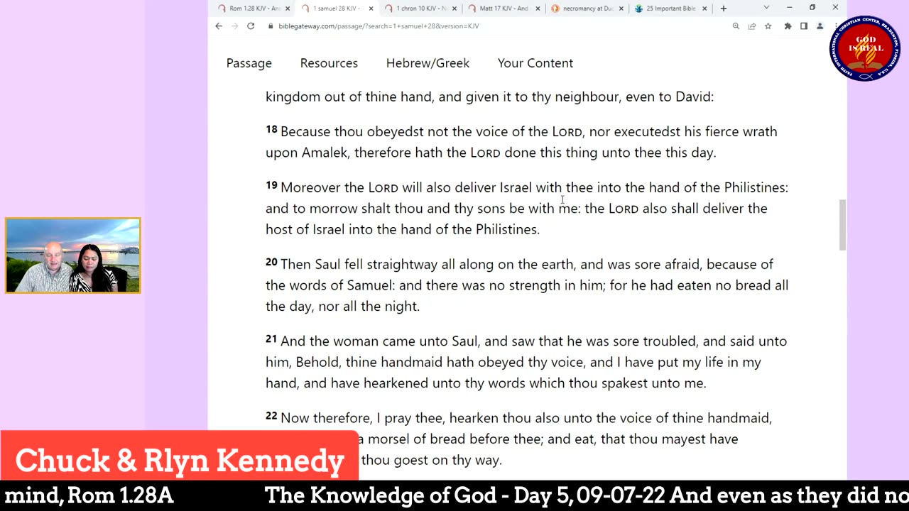 God is Real: 09-07-2022 The Knowledge of God Day 5th - By Pastor Chuck Kennedy