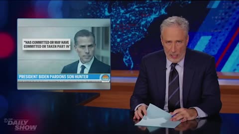 Even Late Night "Comedy" Leftist Jon Stewart Finds Hunter's Pardon Strangely Specific