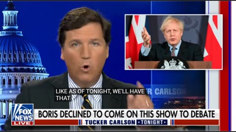 Boris Johnson run's from Tucker Carlson