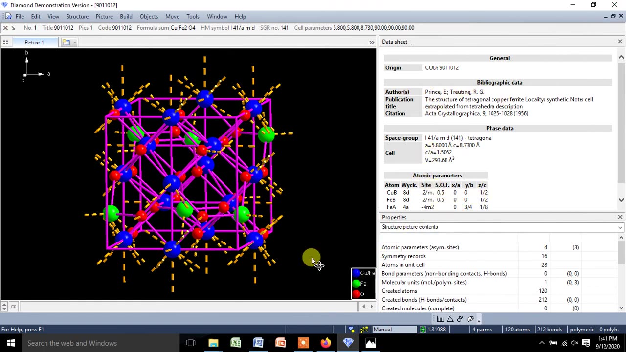 How to Draw_Design Crystal Structure of CuFe2O4 using Diamond Software.