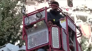 Woman rescued in cherry picker after Turkey quake